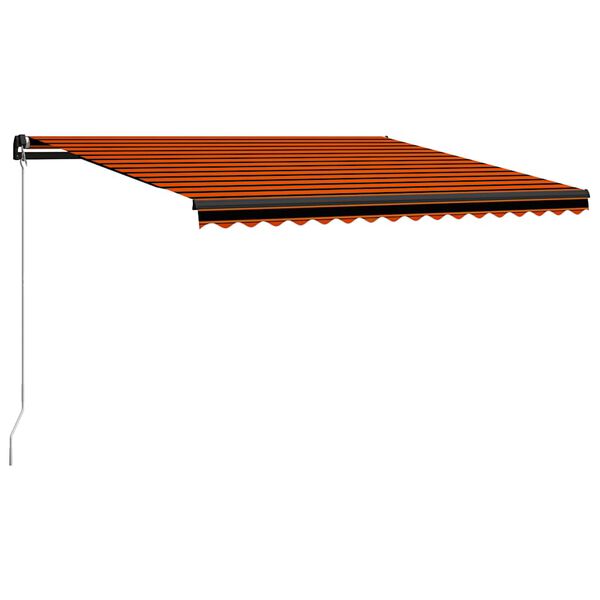 vidaXL Toldo manual retr&aacute;ctil con LED naranja y marr&oacute;n 450x300 cm