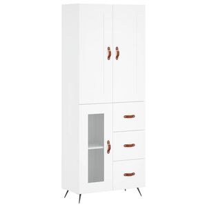 vidaXL Aparador alto madera contrachapada blanco 69,5x34x180 cm
