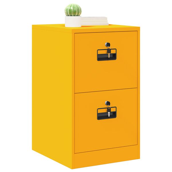 vidaXL Mueble archivador con caj&oacute;n Amarillo Mostaza 44 x 50 x 106.5 cm