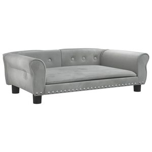 vidaXL Cama para perros de terciopelo gris claro 95x55x30 cm