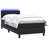 vidaXL Cama box spring con colch&oacute;n y LED cuero sint&eacute;tico negro 90x210 cm