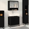 vidaXL Mueble de lavabo para ba&ntilde;o Roble Negro 65 x 33 x 60 cm