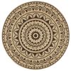 vidaXL Alfombra de yute tejida a mano estampado marr&oacute;n oscuro 90 cm