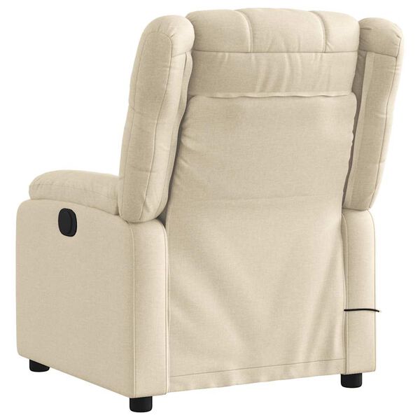 vidaXL Sill&oacute;n reclinable de masaje el&eacute;ctrico tela color crema