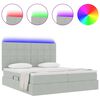 vidaXL Cama con tira de luces LED Gris Claro 180 x 200 cm Terciopelo