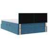 vidaXL Cama con almacenamiento y LED Azul Oscuro 140 x 190 cm