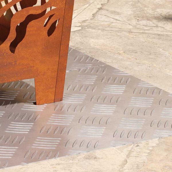 vidaXL Pelda&ntilde;o Rectangular 2 pcs Plateado 70 x 40 cm Aluminio