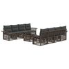 vidaXL Conjunto de sof&aacute;s de jard&iacute;n 9 uds. Gris rat&aacute;n sint&eacute;tico