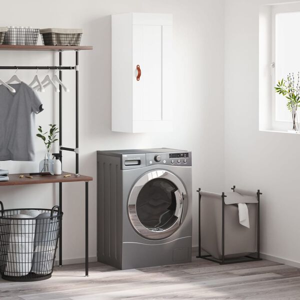 vidaXL Armario de pared madera de ingenier&iacute;a blanco 34,5x34x90 cm