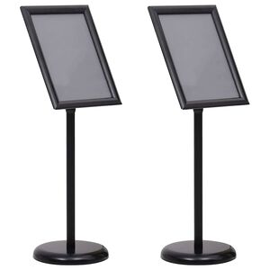 vidaXL Soportes de p&oacute;ster 2 uds. Negro 45 x 32,7 x 108 cm Aluminio