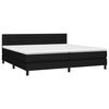 vidaXL Cama box spring colch&oacute;n y luces LED tela negro 200x200 cm
