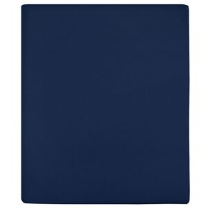vidaXL S&aacute;bana bajera jersey algod&oacute;n azul marino 90x200 cm