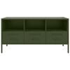 vidaXL Mueble para TV acero verde oliva 100,5x39x50,5 cm