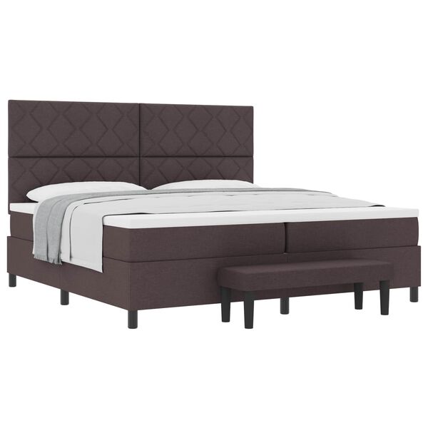 vidaXL Cama tipo Box Spring Marr&oacute;n Oscuro 200 x 200 cm tela
