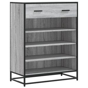 vidaXL Zapatero madera de ingenier&iacute;a y metal gris Sonoma 75x38x97,5 cm