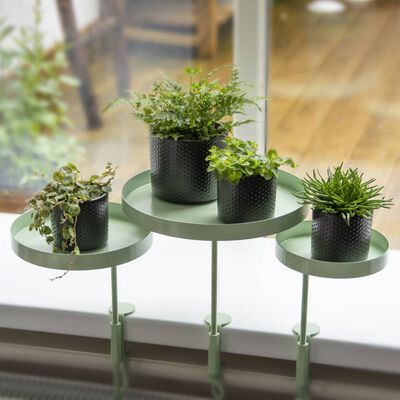 Esschert Design Bandeja para plantas con abrazadera redonda verde S