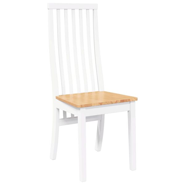 vidaXL Sillas de comedor 2 unidades madera maciza de caucho blanco
