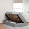 vidaXL Cama con almacenamiento y colch&oacute;n Gris Claro 90 x 200 cm