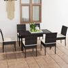 vidaXL Conjunto de comedor de jardín 7 piezas ratán sintético negro