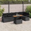 vidaXL Conjunto de Comedor de Jard&iacute;n con coj&iacute;n 7 pcs Negro y Marr&oacute;n