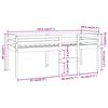 vidaXL Cama alta madera maciza de pino marr&oacute;n cera 75x190 cm