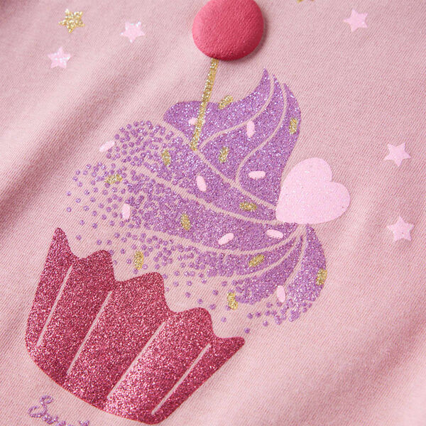 Camiseta infantil de manga larga rosa claro 128