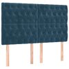 vidaXL Cama box spring con colch&oacute;n terciopelo azul oscuro 140x190 cm