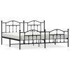 vidaXL Estructura cama sin colch&oacute;n con estribo metal negro 200x200 cm