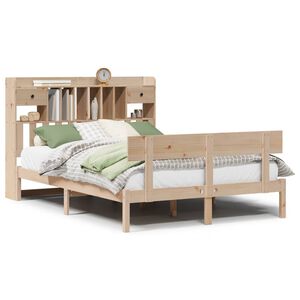 vidaXL Cama con estanter&iacute;a sin colch&oacute;n madera maciza de pino 140x200cm