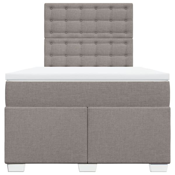 vidaXL Cama box spring con colch&oacute;n tela gris taupe 120x190 cm