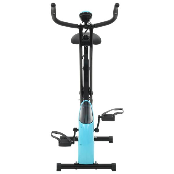 vidaXL Bicicleta est&aacute;tica magn&eacute;tica X con puls&oacute;metro negra y azul