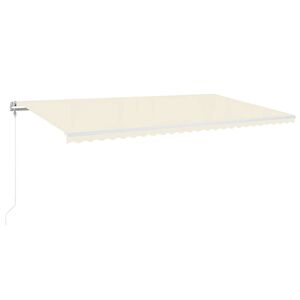 vidaXL Toldo autom&aacute;tico con LED sensor de viento crema 600x300 cm