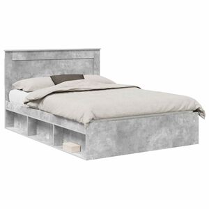 vidaXL Estructura de cama Concreto 140 x 190 cm Madera de pino macizo