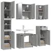 vidaXL Set de muebles de ba&ntilde;o 5 pzas madera contrachapada gris sonoma