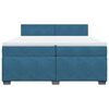 vidaXL Cama box spring con colch&oacute;n terciopelo azul oscuro 200x200 cm