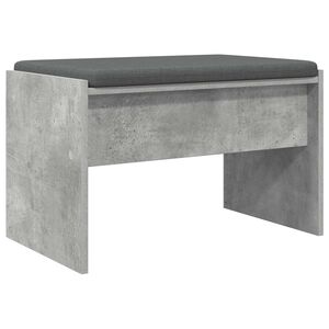 vidaXL Banco de entrada con coj&iacute;n Gris Concreto 63 x 38 x 40 cm