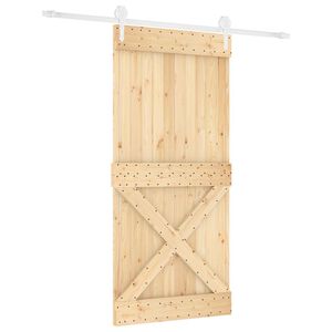 vidaXL Puerta Corredera Natural y Blanco 95 x 210 cm