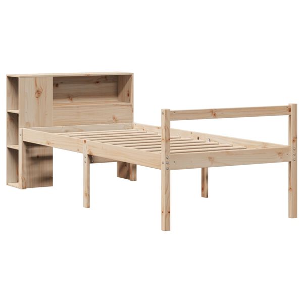 vidaXL Cama con estantería sin colchón madera maciza de pino 100x200cm