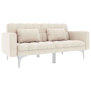 vidaXL Sof&aacute; cama de tela color crema