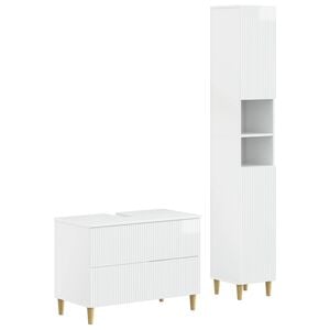 vidaXL Juego de gabinete de ba&ntilde;o de 2 piezas ARNHEM Blanco Brillante