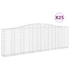 vidaXL Cestas de gaviones 25 uds forma de arco hierro 400x30x120/140cm