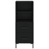 vidaXL Aparador de madera contrachapada negro 34,5x34x90 cm