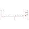 vidaXL Estructura de cama individual de madera maciza blanco 90x190 cm