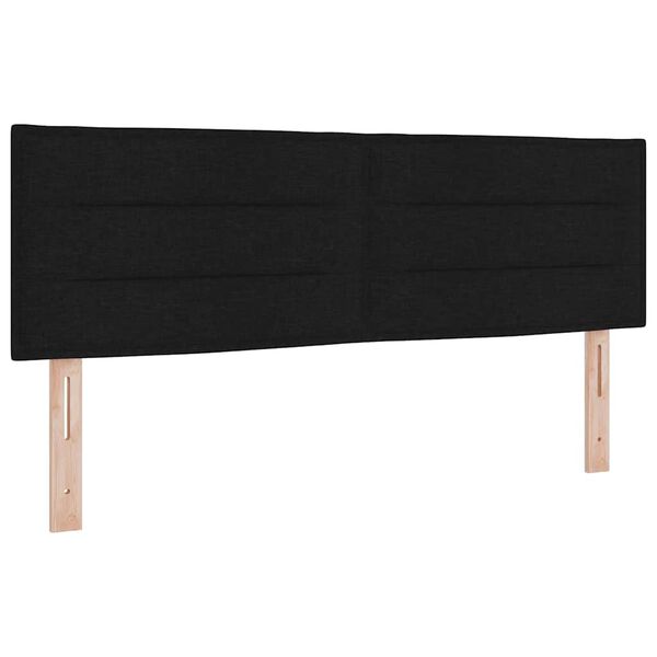 vidaXL Cama tipo Box Spring con colch&oacute;n Negro 140 x 200 cm tela
