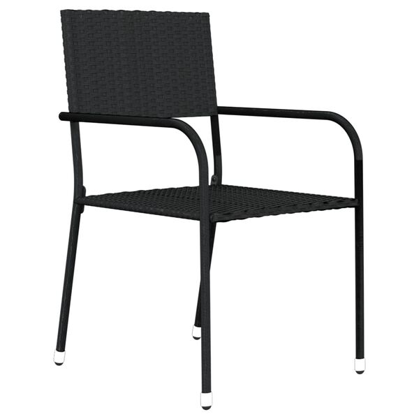 vidaXL Juego de comedor de jardín 5 piezas negro