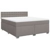 vidaXL Cama box spring con colch&oacute;n tela gris taupe 180x200 cm