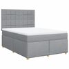 vidaXL Cama box spring con colch&oacute;n tela gris claro 140x200 cm