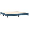 vidaXL Cama box spring colch&oacute;n y LED terciopelo azul oscuro 200x200 cm