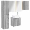 vidaXL Juego de Muebles de Ba&ntilde;o 5 uds. Sonoma gris