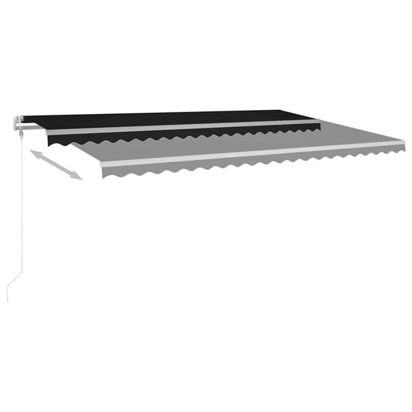 vidaXL Toldo autom&aacute;tico LED sensor de viento gris antracita 500x300 cm